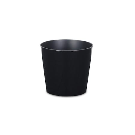 Gardencontrol 6.5 in. Round Tapered Recycled Plastic Planter, Black GA2844891